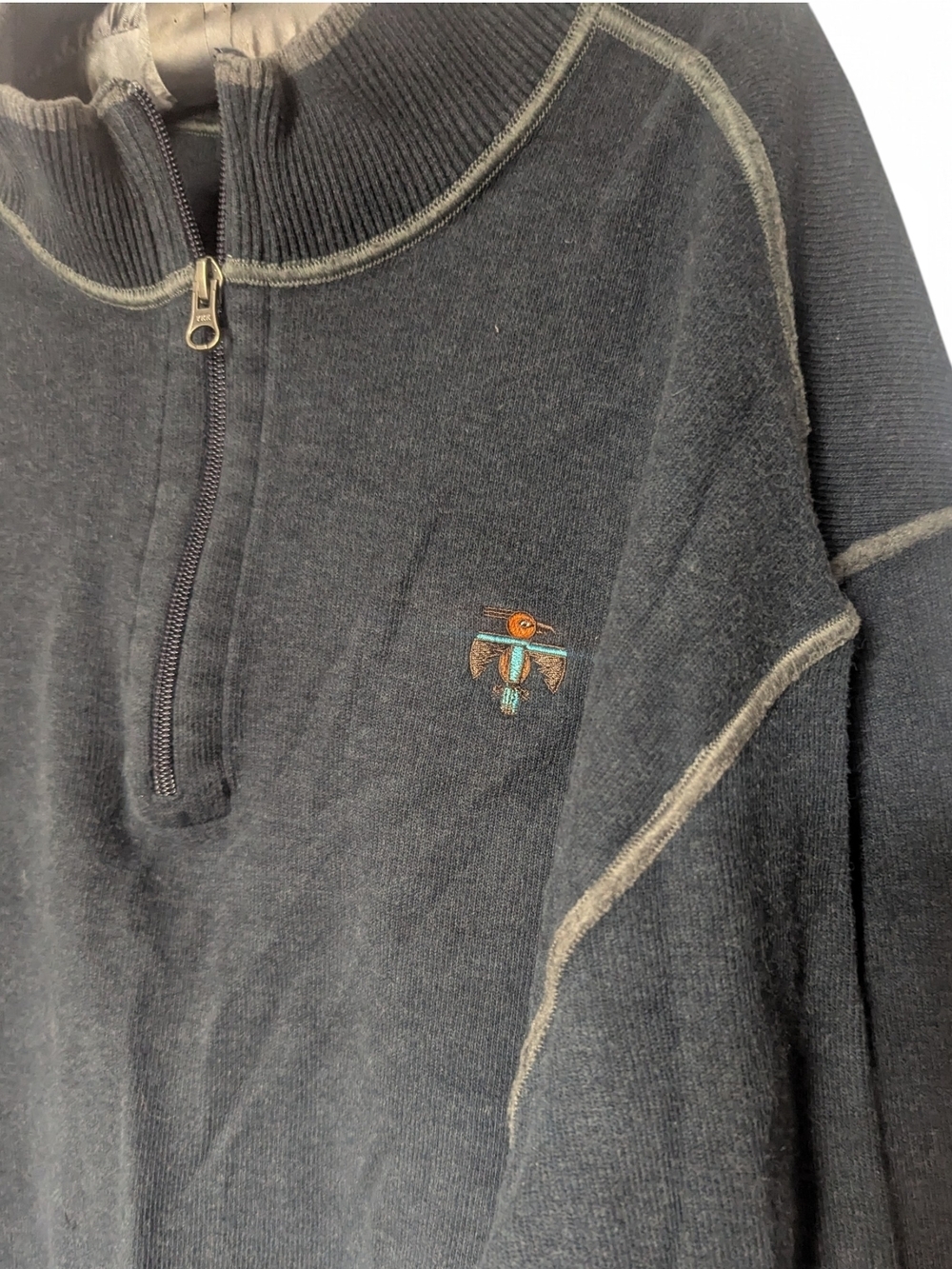 Cutter & Buck Thunderbird CC Navy Quarter Zip Golf Pullover 100% Cotton XXL